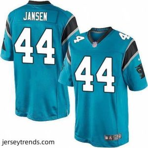 Striking Nike Panthers #44 J.J. Jansen BlueTeam Color Mens Stitched NFL Elite Jersey