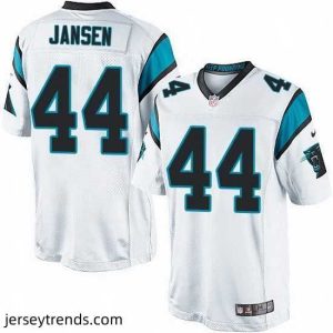 Captivating Nike Panthers #44 J.J. Jansen White Team Color Mens Stitched NFL Elite Jersey