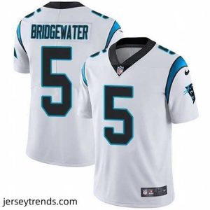 Enchanting Nike Panthers 5 Teddy Bridgewater White Stitched NFL Vapor Untouchable Limited Jersey