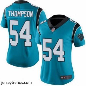 Suave Nike Panthers #54 Shaq Thompson Blue Alternate Womens Stitched NFL Vapor Untouchable Limited Jersey