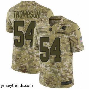 Enchanting Nike Panthers #54 Shaq Thompson Camo Mens Stitched NFL Limited 2018 Salute To Service Jersey