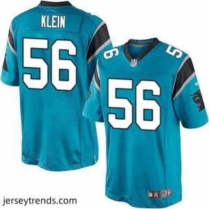 Striking Nike Panthers #56 A.J. Klein Blue Team Color Mens Stitched NFL Elite Jersey