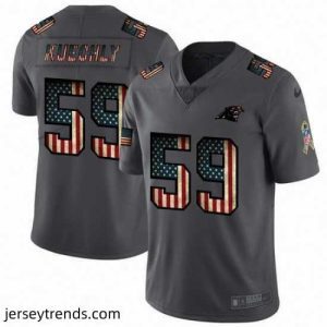 Exquisite Nike Panthers 59 Luke Kuechly 2019 Salute To Service USA Flag Fashion Limited Jersey