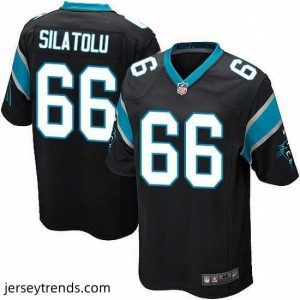 Enchanting Nike Panthers #66 Amini Silatolu Black Team Color Mens Stitched NFL Elite Jersey