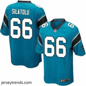 Enchanting Nike Panthers #66 Amini Silatolu Blue Team Color Mens Stitched NFL Elite Jersey