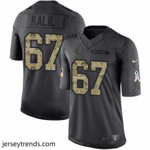 Brilliant Nike Panthers #67 Ryan Kalil Black Mens Stitched NFL Limited 2016 Salute to Service Jersey