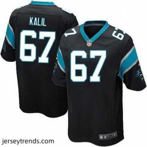 Radiant Nike Panthers #67 Ryan Kalil Black Team Color Stitched NFL Elite Jersey