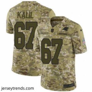 Brilliant Nike Panthers #67 Ryan Kalil Camo Mens Stitched NFL Limited 2018 Salute To Service Jersey