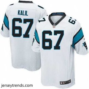 Striking Nike Panthers #67 Ryan Kalil White Stitched NFL Elite Jersey