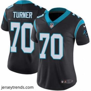Radiant Nike Panthers #70 Trai Turner Black Team Color Womens Stitched NFL Vapor Untouchable Limited Jersey