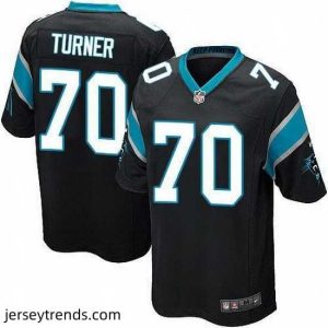 Radiant Nike Panthers #70 Trai Turner Black Team Color Stitched NFL Elite Jersey