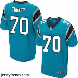 Striking Nike Panthers #70 Trai Turner Blue Alternate Mens Stitched NFL Elite Jersey