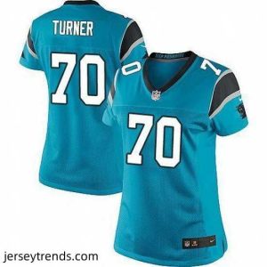 Exquisite Nike Panthers #70 Trai Turner Blue Alternate Womens Stitched NFL Elite Jersey