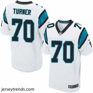 Suave Nike Panthers #70 Trai Turner White Mens Stitched NFL Elite Jersey