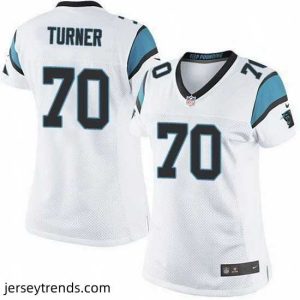 Magnificent Nike Panthers #70 Trai Turner White Womens Stitched NFL Elite Jersey
