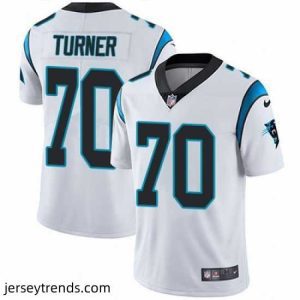 Striking Nike Panthers #70 Trai Turner White Stitched NFL Vapor Untouchable Limited Jersey