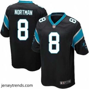 Magnificent Nike Panthers #8 Brad Nortman Black Team Color Mens Stitched NFL Elite Jersey