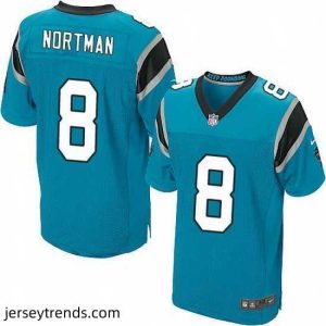 Exquisite Nike Panthers #8 Brad Nortman Blue Team Color Mens Stitched NFL Elite Jersey