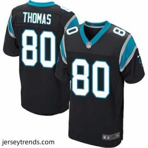 Suave Nike Panthers #80 Ian Thomas Black Team Color Mens Stitched NFL Elite Jersey