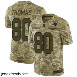 Enchanting Nike Panthers #80 Ian Thomas Camo Mens Stitched NFL Limited 2018 Salute To Service Jersey