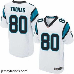 Enchanting Nike Panthers #80 Ian Thomas White Mens Stitched NFL Elite Jersey