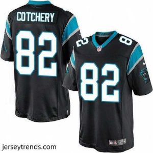 Striking Nike Panthers #82 Jerricho Cotchery Black Team Color Mens Stitched NFL Elite Jersey
