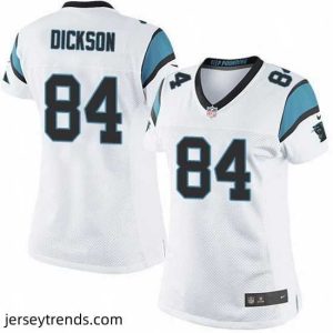 Brilliant Nike Panthers #84  ED Dickson White Team Color Stitched NFL Jersey