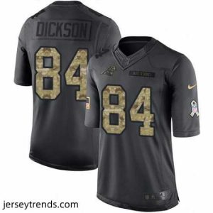 Enchanting Nike Panthers #84 Ed Dickson Black Mens Stitched NFL Limited 2016 Salute to Service Jersey