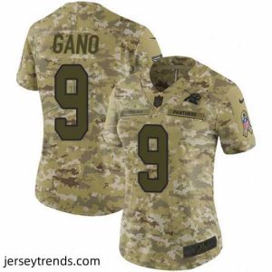 Striking Nike Panthers #9 Graham Gano Camo Stitched NFL Limited 2018 Salute to Service Jersey