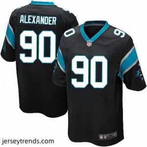 Captivating Nike Panthers #90 Frank Alexander Black Team Color Mens Stitched NFL Elite Jersey
