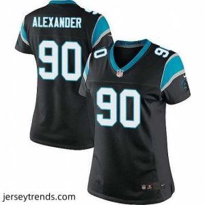 Enchanting Nike Panthers #90 Frank Alexander Black Team Color Stitched NFL Jersey