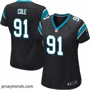 Magnificent Nike Panthers #91 Colin Cole Black Team Color Stitched NFL Jersey