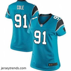 Suave Nike Panthers #91 Colin Cole Blue Team Color Stitched NFL Jersey