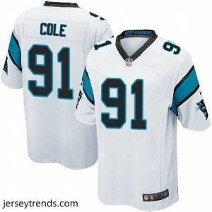 Captivating Nike Panthers #91 Colin Cole White Team Color Mens Stitched NFL Elite Jersey