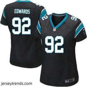 Exquisite Nike Panthers #92 Dwan Edwards Black Team Color Stitched NFL Jersey