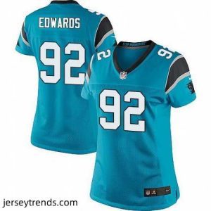 Magnificent Nike Panthers #92 Dwan Edwards Blue Team Color Stitched NFL Jersey