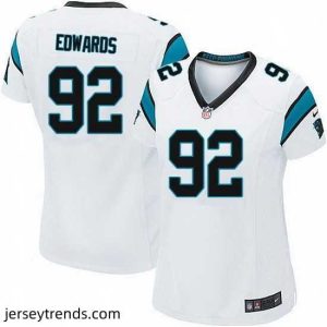 Striking Nike Panthers #92 Dwan Edwards White Team Color Stitched NFL Jersey