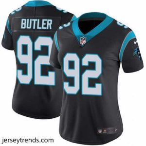 Enchanting Nike Panthers #92 Vernon Butler Black Team Color Womens Stitched NFL Vapor Untouchable Limited Jersey