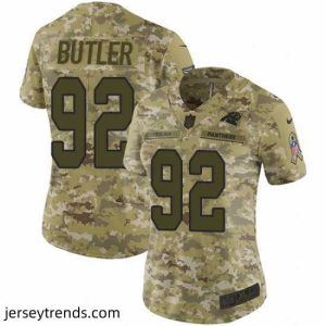 Brilliant Nike Panthers #92 Vernon Butler Camo Stitched NFL Limited 2018 Salute to Service Jersey
