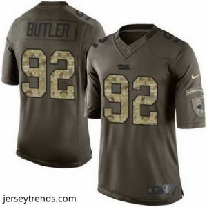 Striking Nike Panthers #92 Vernon Butler Green Mens Stitched NFL Limited Salute to Service Jersey