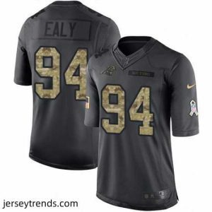 Enchanting Nike Panthers #94 Kony Ealy Black Mens Stitched NFL Limited 2016 Salute to Service Jersey