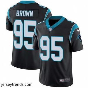 Exquisite Nike Panthers 95 Derrick Brown Black Team Color Stitched NFL Vapor Untouchable Limited Jersey