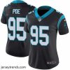 Radiant Nike Panthers #95 Dontari Poe Black Team Color Womens Stitched NFL Vapor Untouchable Limited Jersey
