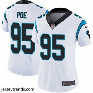 Suave Nike Panthers #95 Dontari Poe White Womens Stitched NFL Vapor Untouchable Limited Jersey