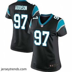 Brilliant Nike Panthers #97 Mario Addison Black Team Color Stitched NFL Jersey