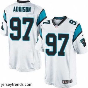 Captivating Nike Panthers #97 Mario Addison White Team Color Mens Stitched NFL Elite Jersey