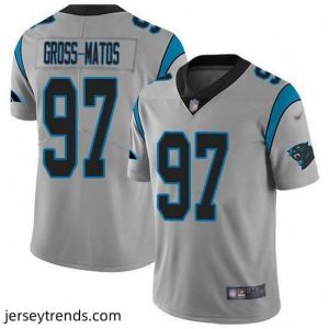 Enchanting Nike Panthers 97 Yetur Gross Matos Silver Stitched NFL Limited Inverted Legend Jersey