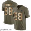 Striking Nike Panthers 98 Marquis Haynes Olive Gold Salute To Service Limited Jersey