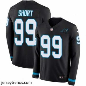 Exquisite Nike Panthers #99 Kawann Short Black Team Color Stitched NFL Limited Therma Long Sleeve Jersey
