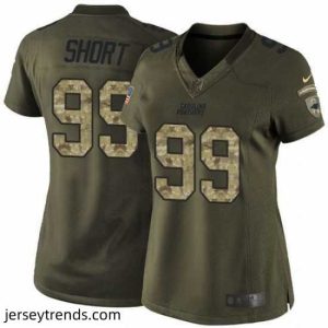 Radiant Nike Panthers #99 Kawann Short Green Womens Stitched NFL Limited Salute to Service Jersey